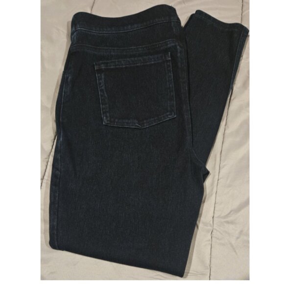 SPANX Jeanish Ankle Leggings Womens L Dark Wash Stretch Shaping Jeans - Picture 1 of 6